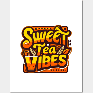 Funny sweet tea quote with a vintage look for women and girls iced tea lovers Posters and Art